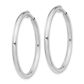 Sterling Silver RH-plated 2.5x37mm Non-Pierced Round Hoop Earrings